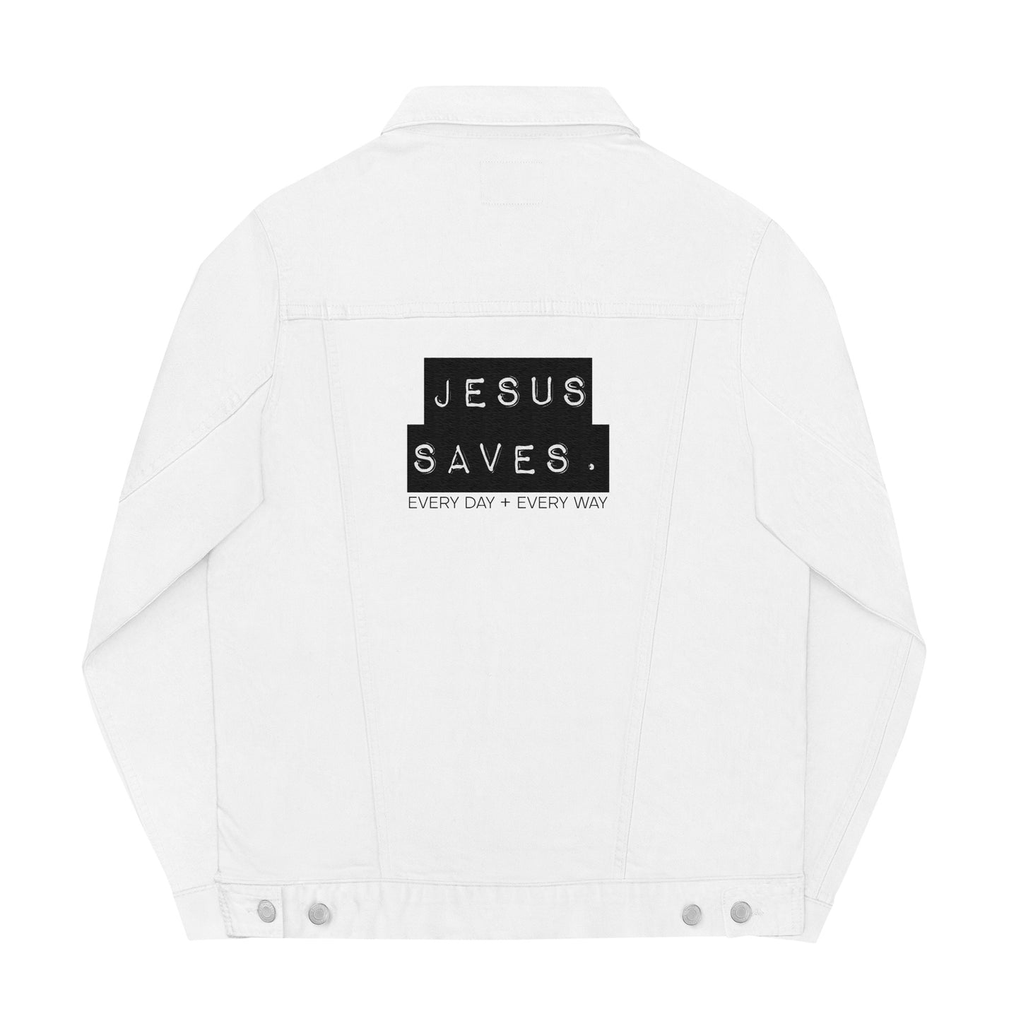 Jesus Saves. Unisex denim jacket