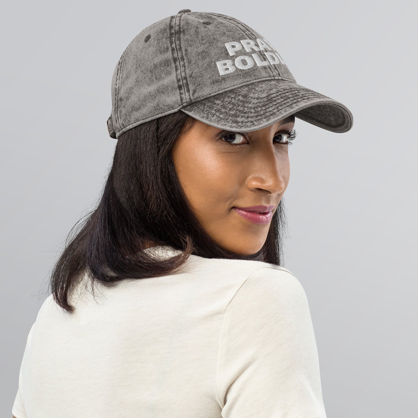 PRAY BOLDLY. Vintage Cotton Twill Cap