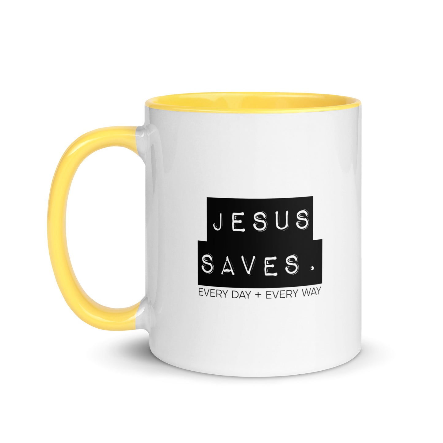 Jesus Saves. Mug w/ Color Inside