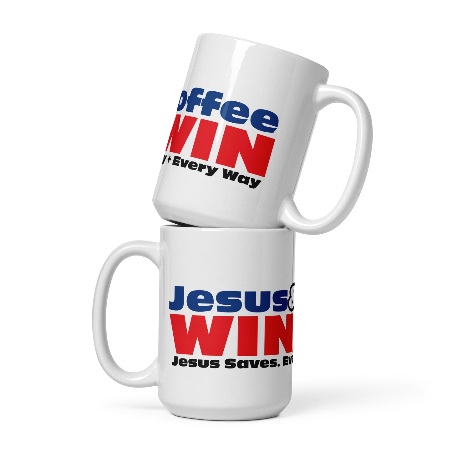 Jesus&Coffee Win/Win White glossy mug
