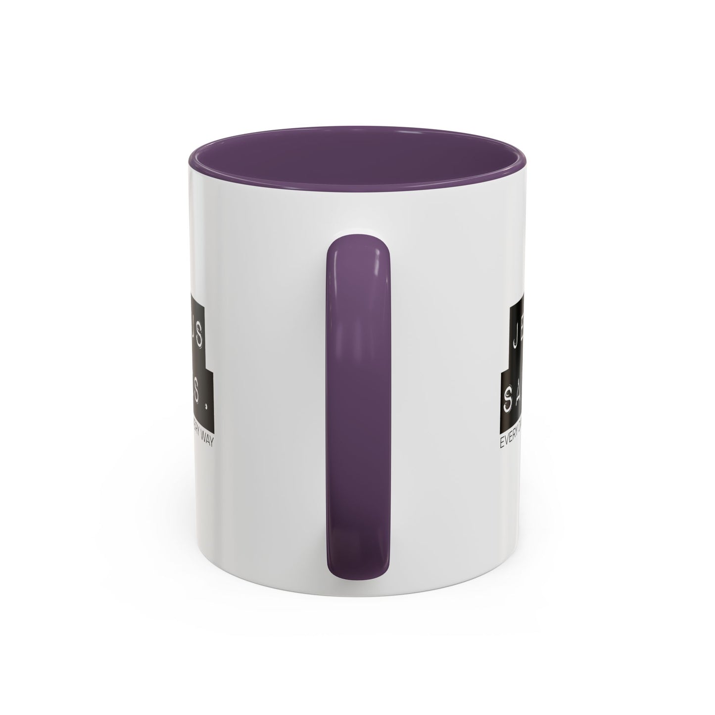 Jesus Saves Accent Coffee Mug — Inspirational Christian Coffee Cup (11/15oz)