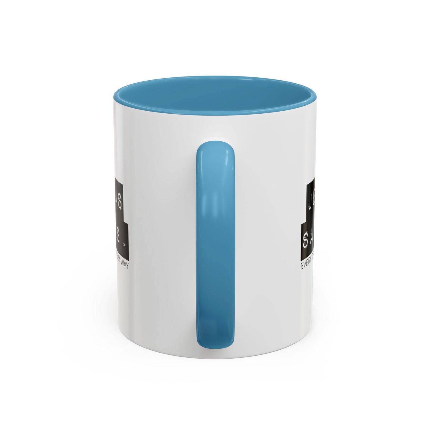 Jesus Saves Accent Coffee Mug — Inspirational Christian Coffee Cup (11/15oz)