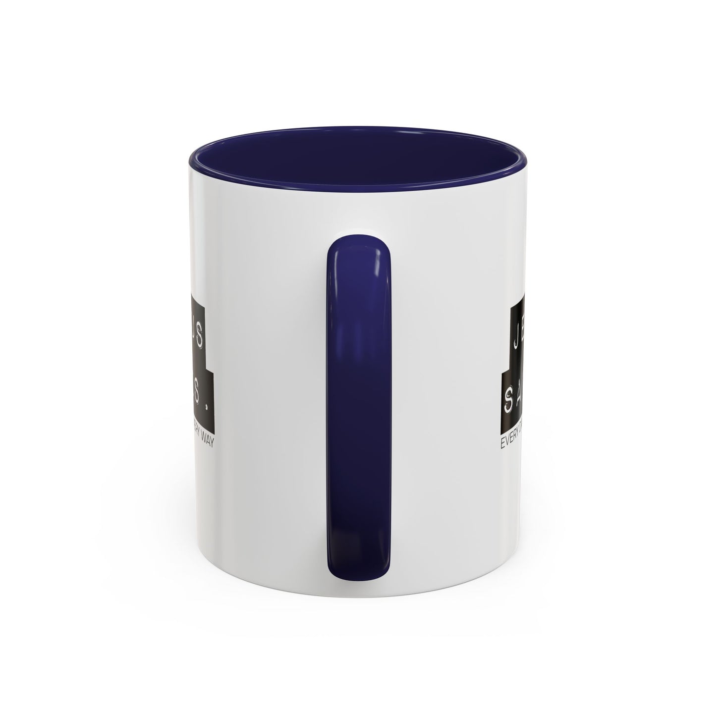 Jesus Saves Accent Coffee Mug — Inspirational Christian Coffee Cup (11/15oz)