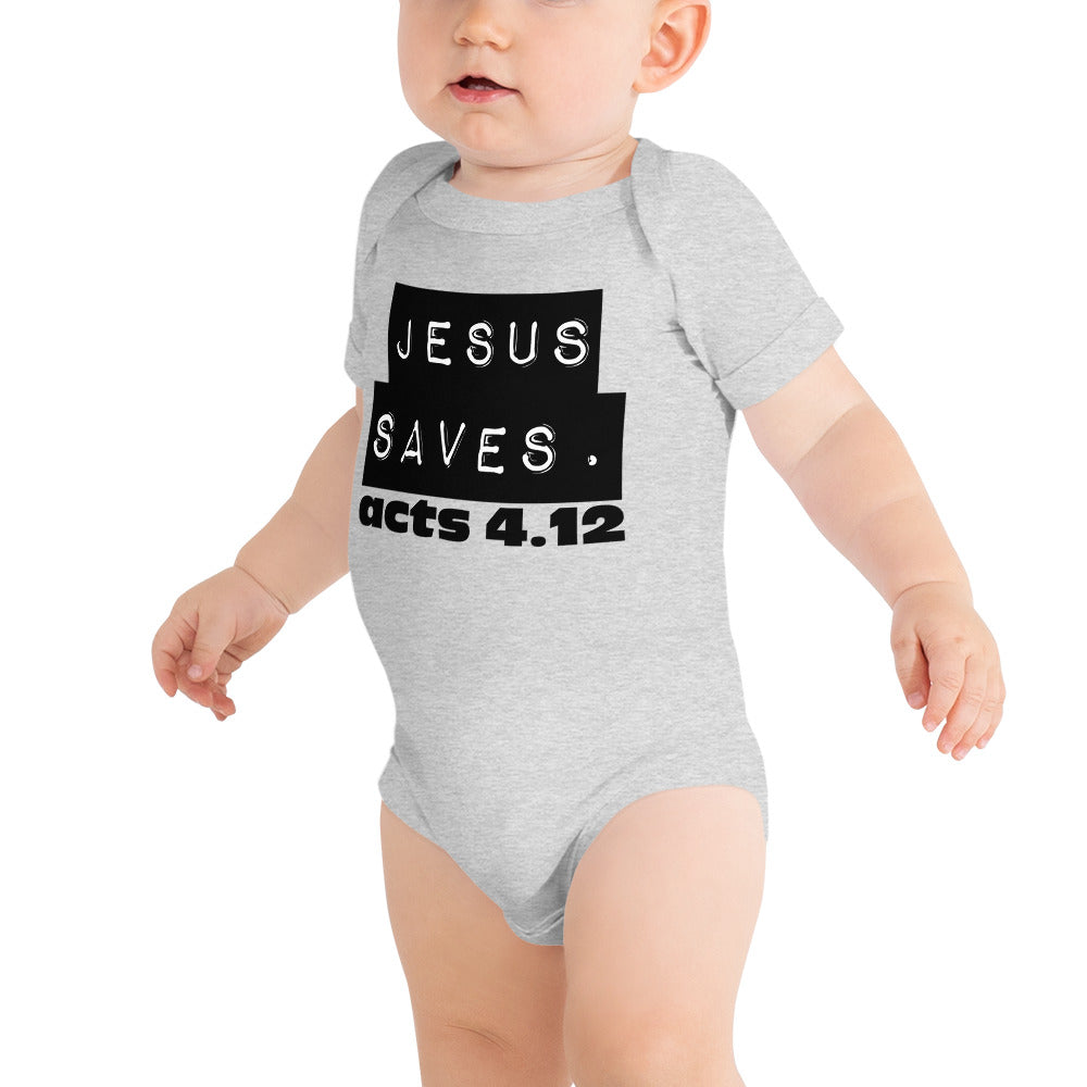 Jesus Saves. Baby short sleeve one piece
