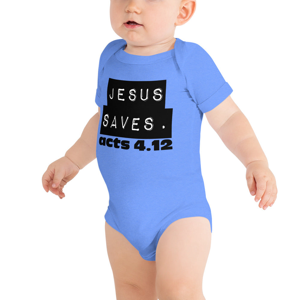 Jesus Saves. Baby short sleeve one piece
