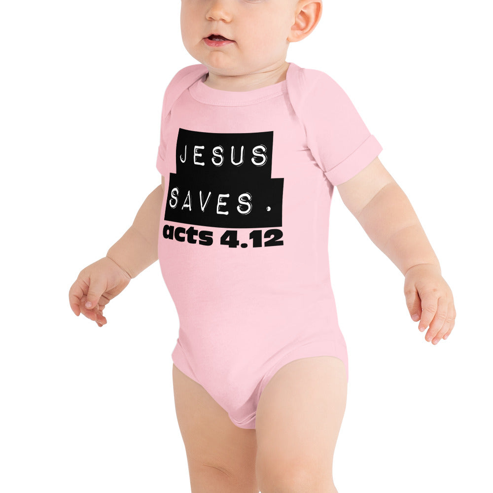 Jesus Saves. Baby short sleeve one piece