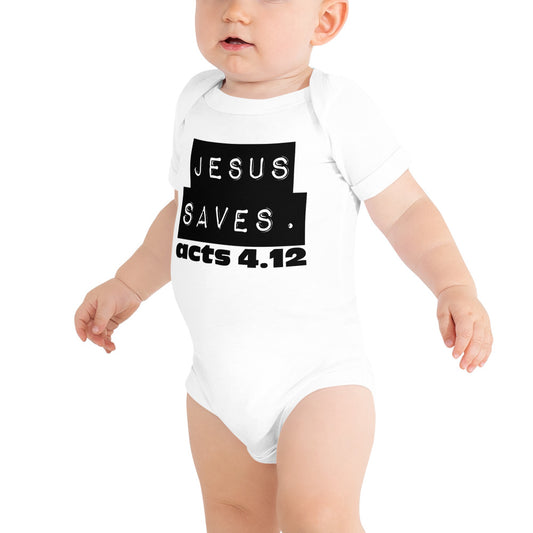 Jesus Saves. Baby short sleeve one piece