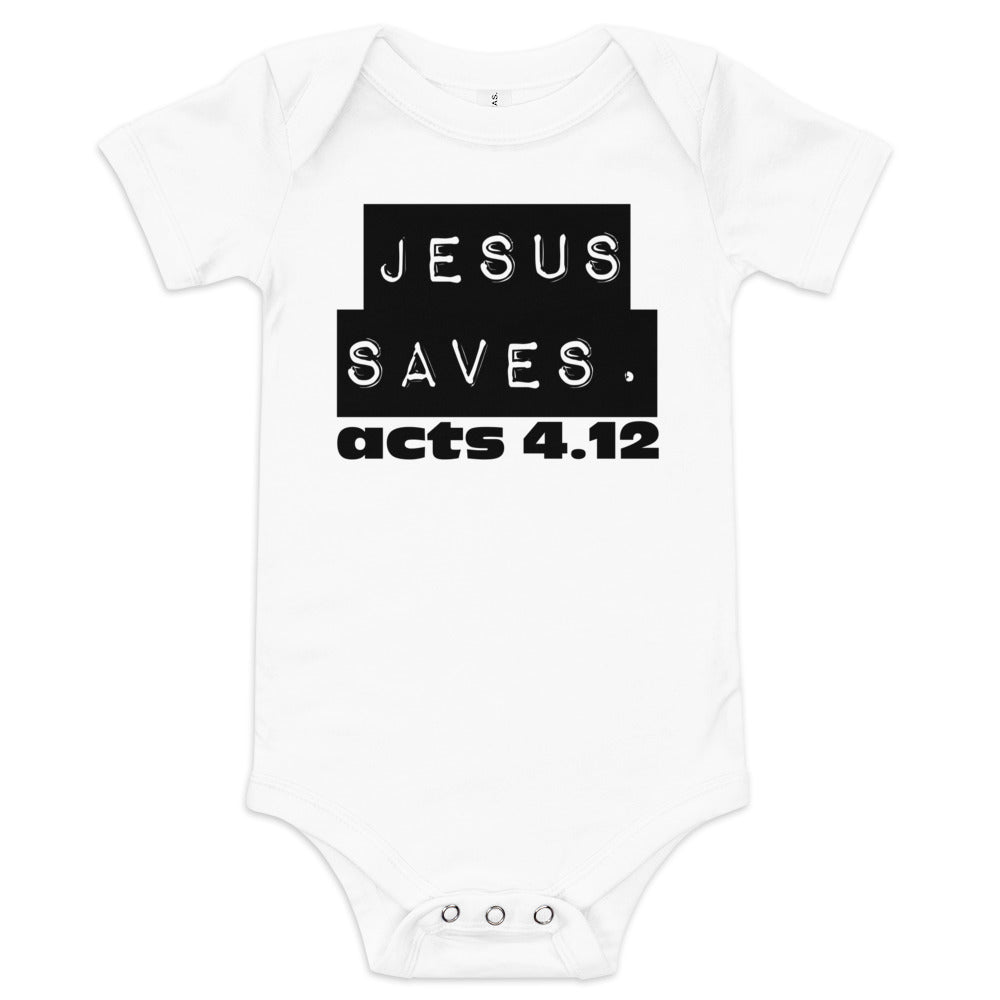 Jesus Saves. Baby short sleeve one piece