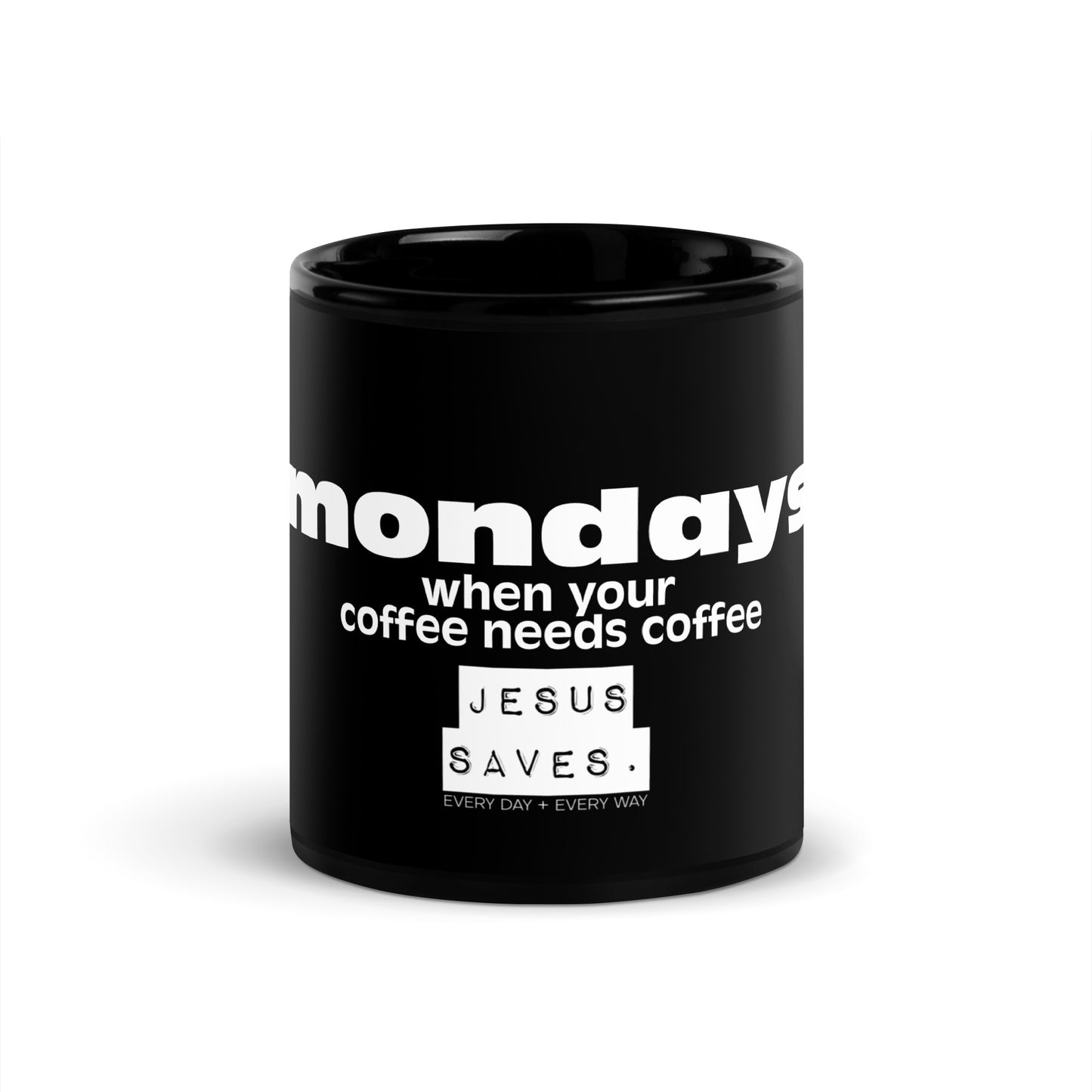 Mondays Black Glossy Mug