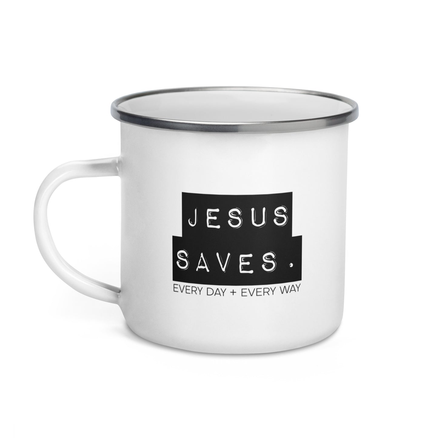Jesus Saves. Enamel Mug