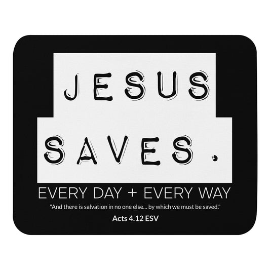 Jesus Saves. Coffee Company Dark Mouse pad