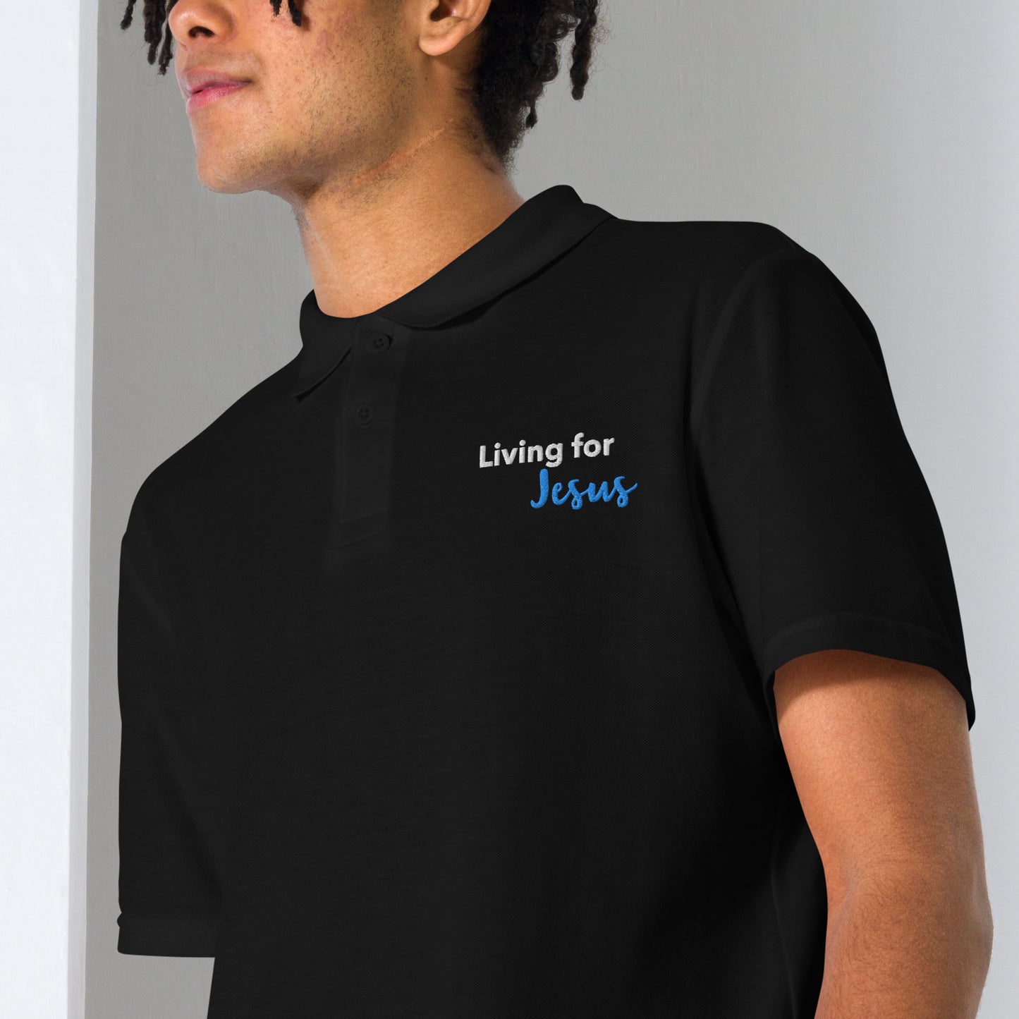 Living for Jesus (Dark) Unisex pique polo shirt