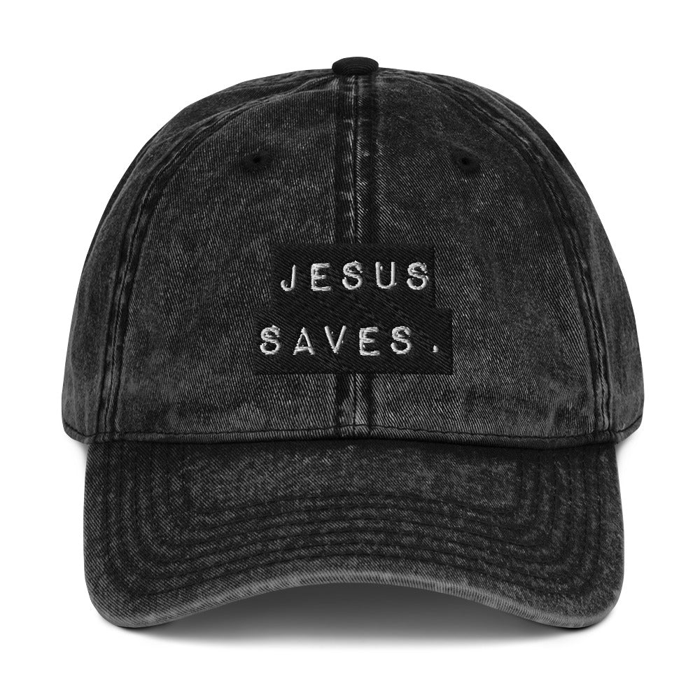 Jesus Saves. Coffee Company Vintage Cotton Twill Cap