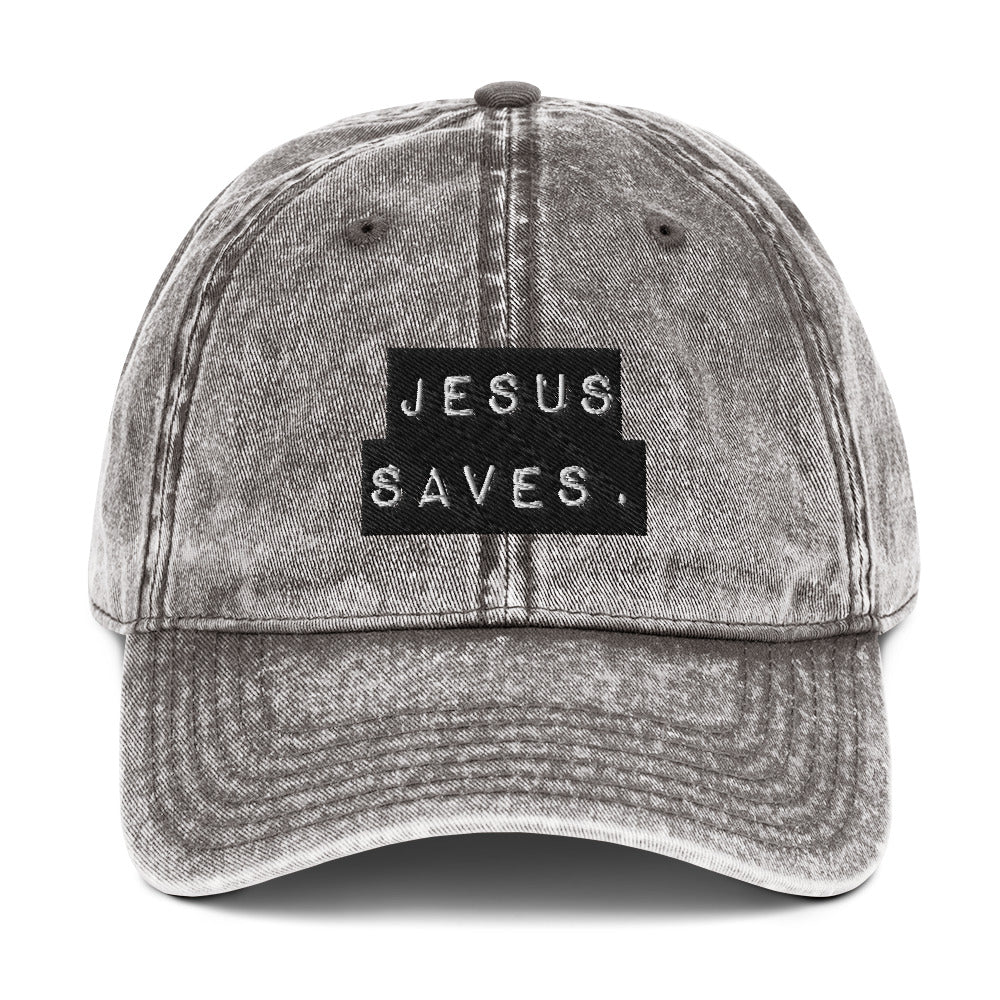 Jesus Saves. Coffee Company Vintage Cotton Twill Cap