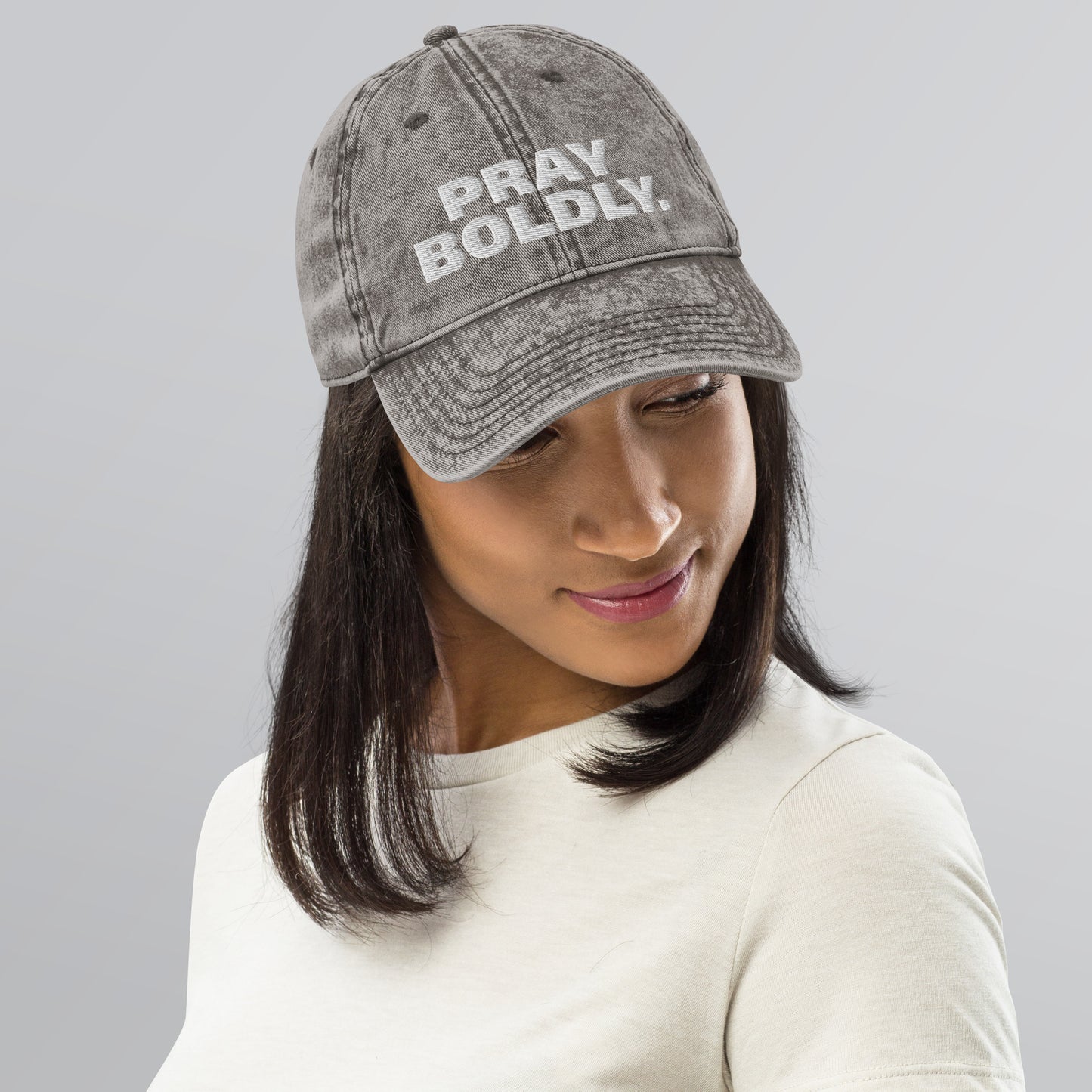 PRAY BOLDLY. Vintage Cotton Twill Cap