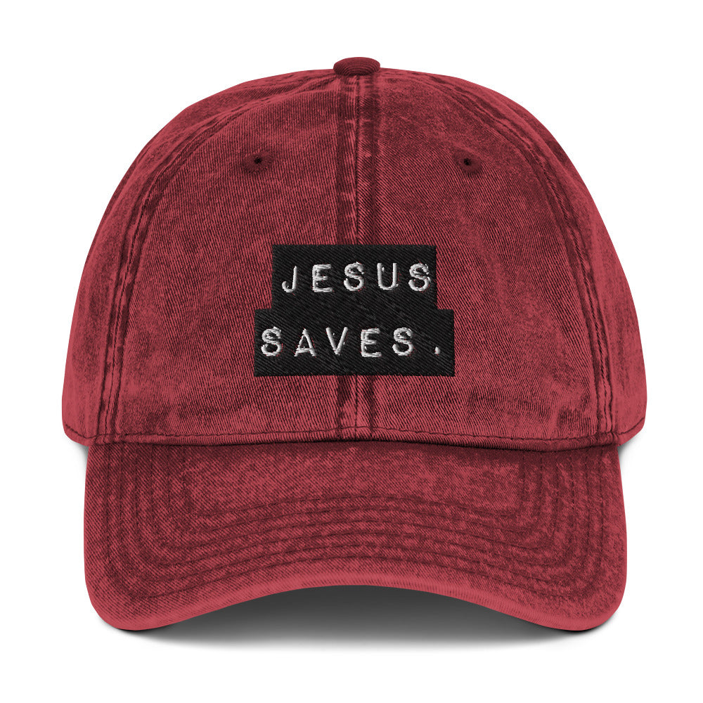 Jesus Saves. Coffee Company Vintage Cotton Twill Cap