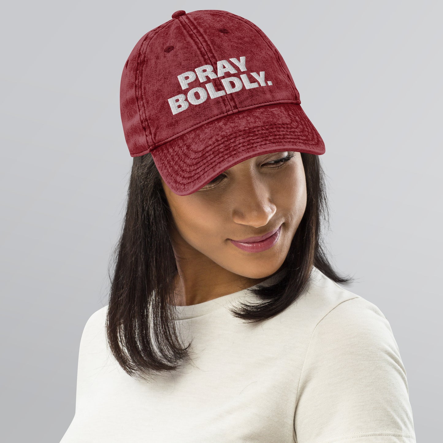 PRAY BOLDLY. Vintage Cotton Twill Cap