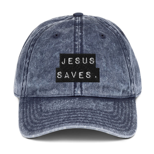 Jesus Saves. Coffee Company Vintage Cotton Twill Cap