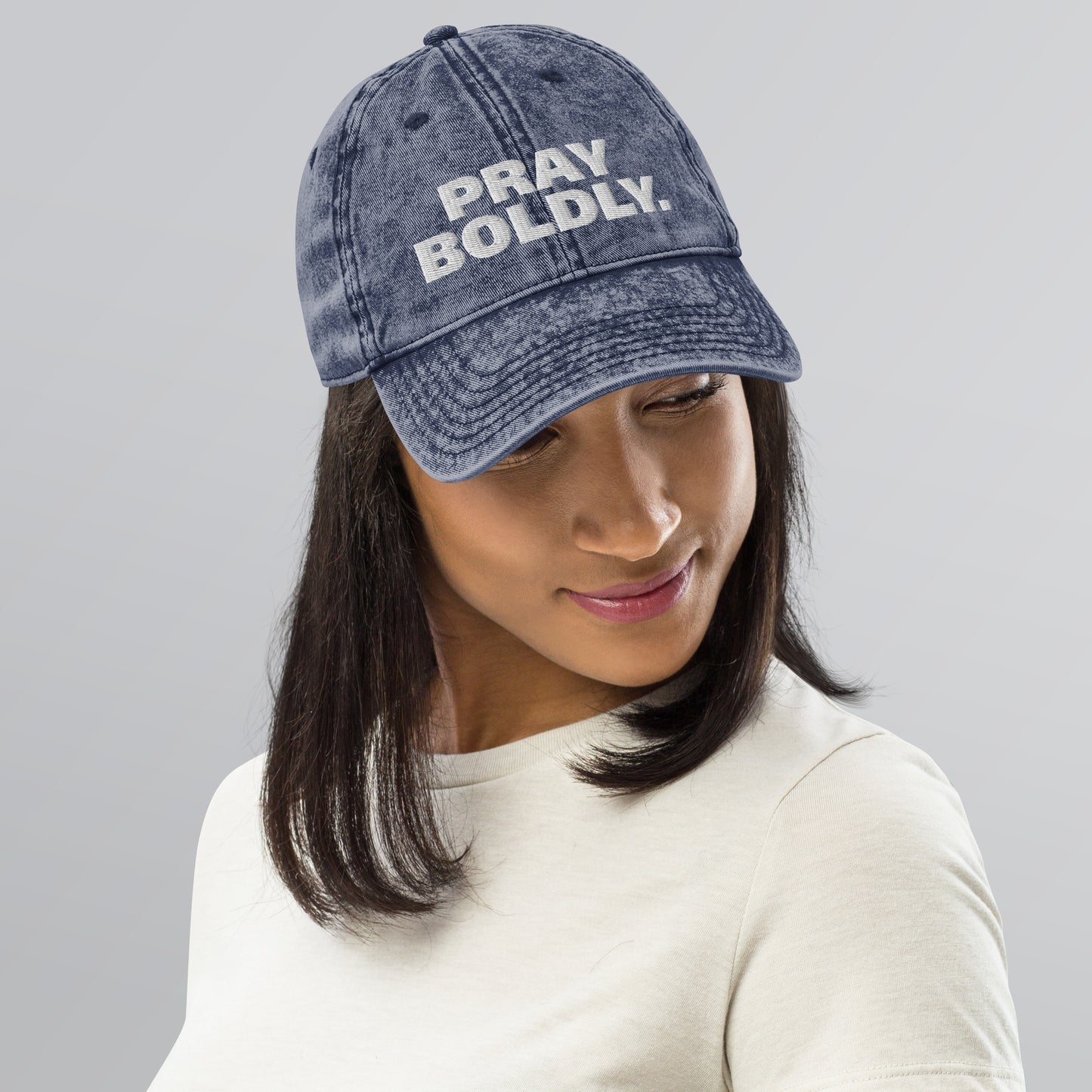 PRAY BOLDLY. Vintage Cotton Twill Cap