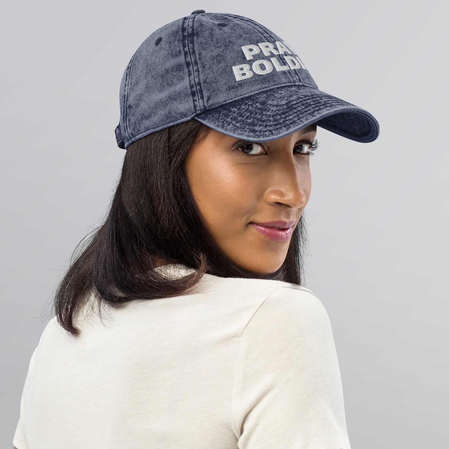 PRAY BOLDLY. Vintage Cotton Twill Cap