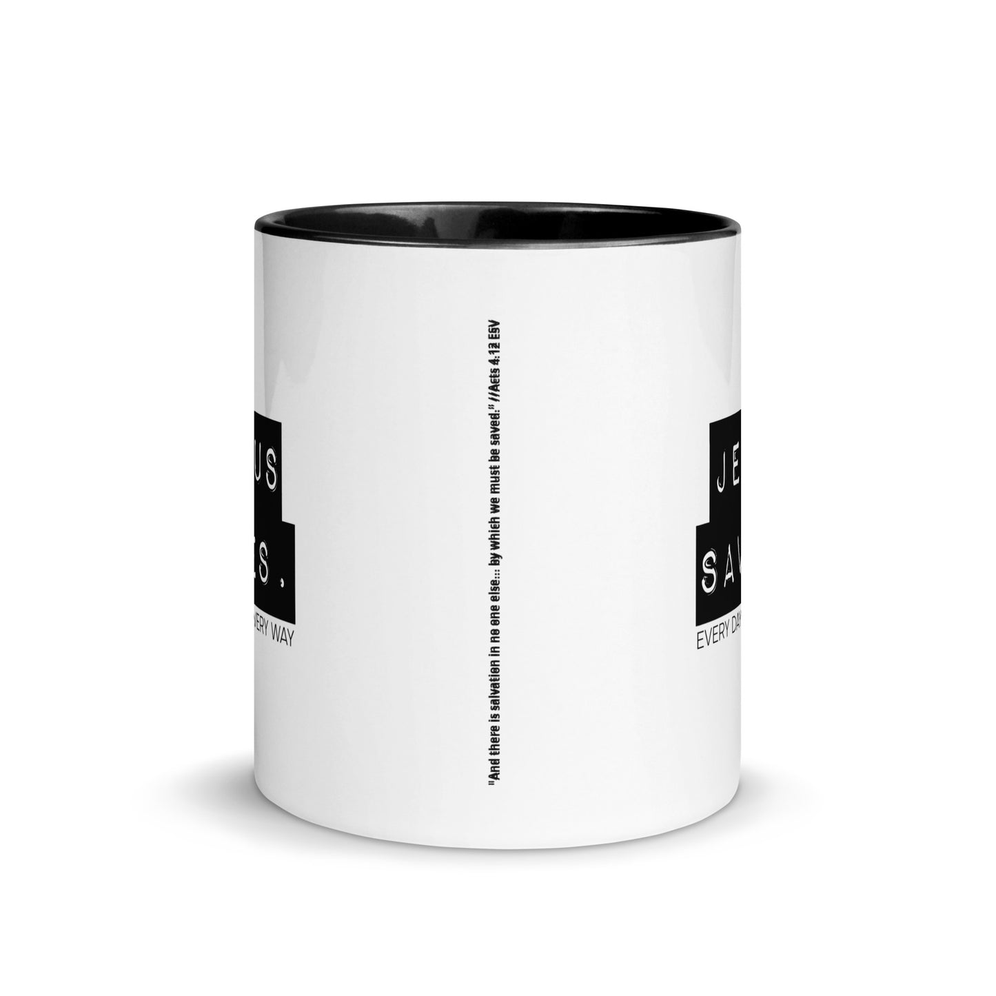 Jesus Saves. Mug w/ Color Inside