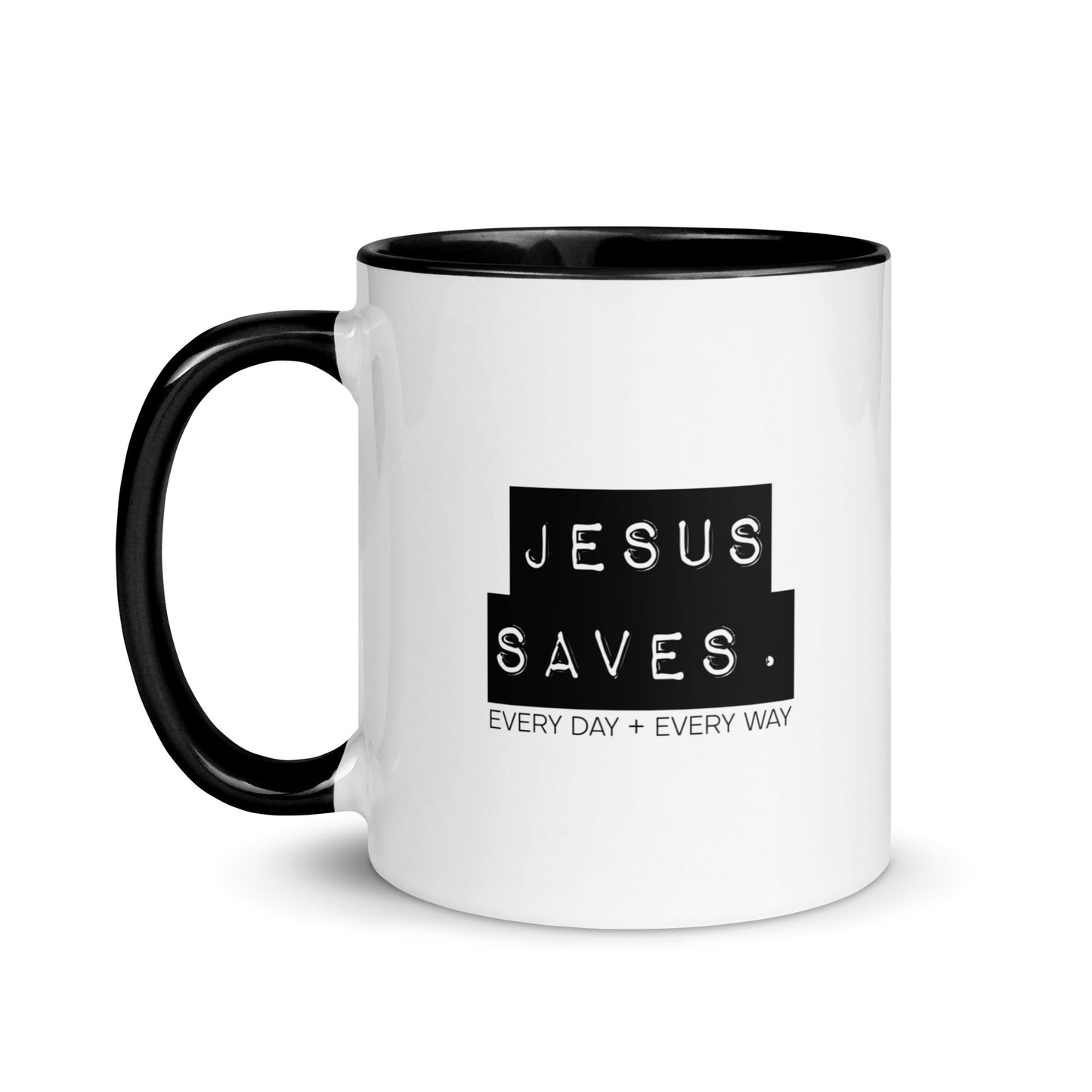 Jesus Saves. Mug w/ Color Inside