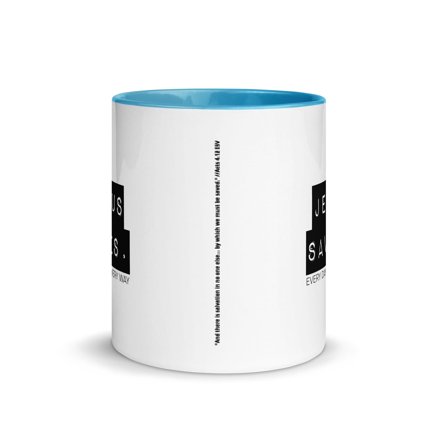 Jesus Saves. Mug w/ Color Inside