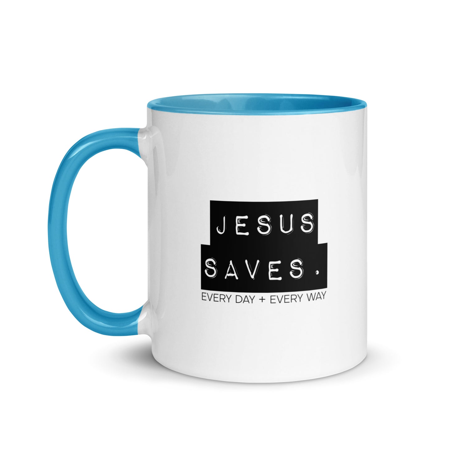 Jesus Saves. Mug w/ Color Inside