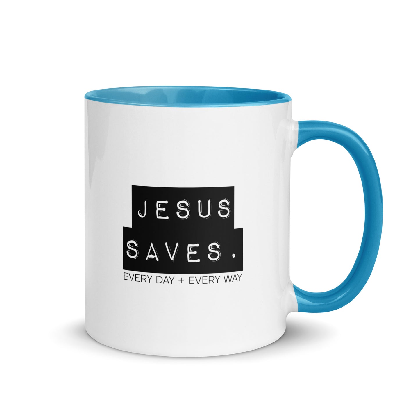 Jesus Saves. Mug w/ Color Inside