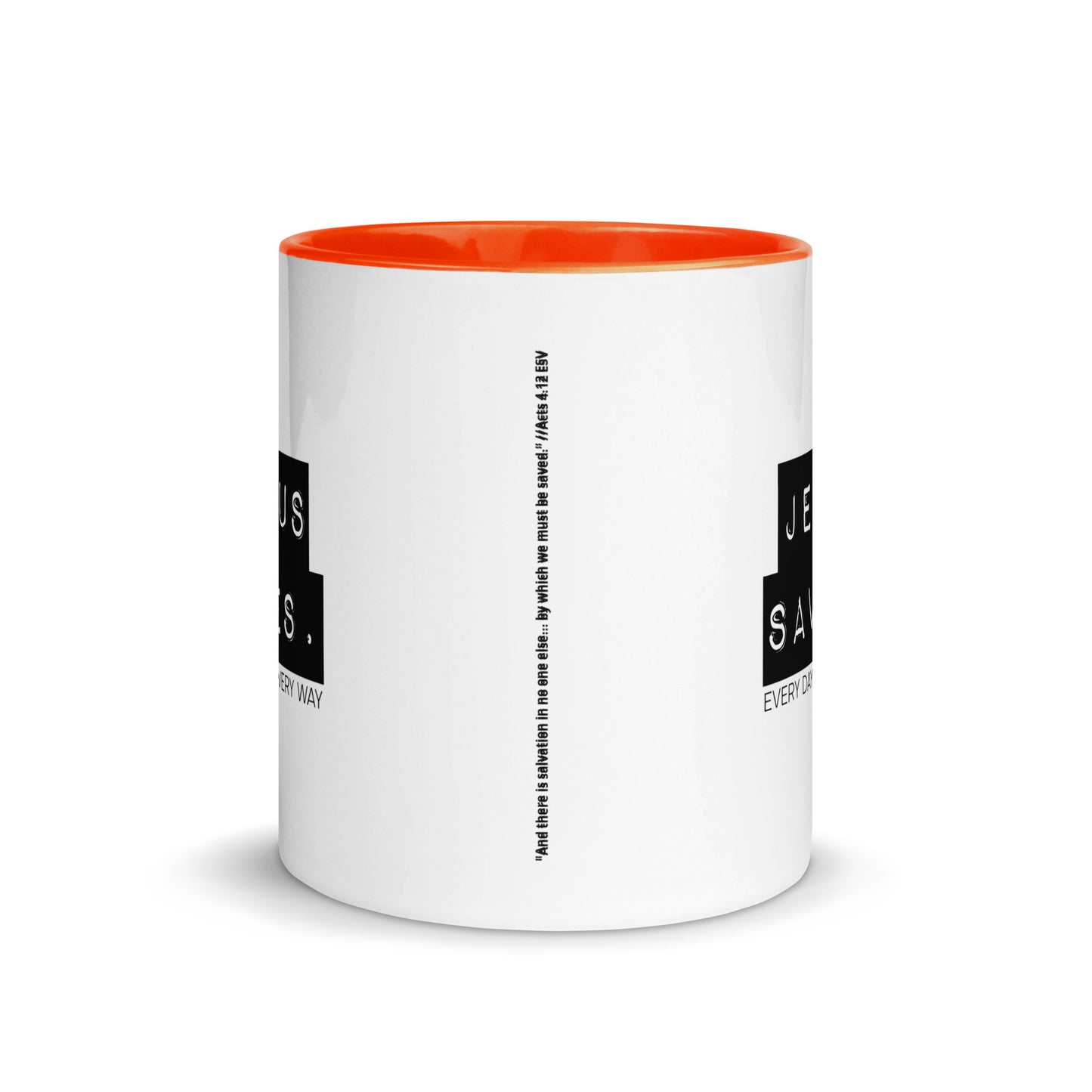 Jesus Saves. Mug w/ Color Inside
