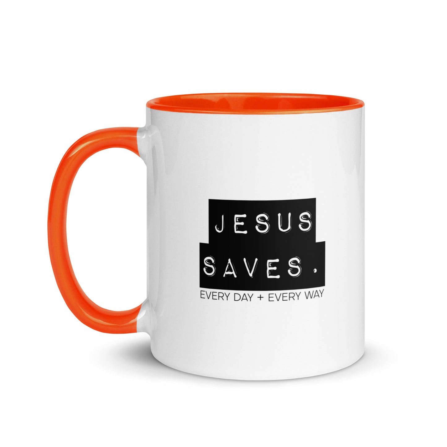 Jesus Saves. Mug w/ Color Inside