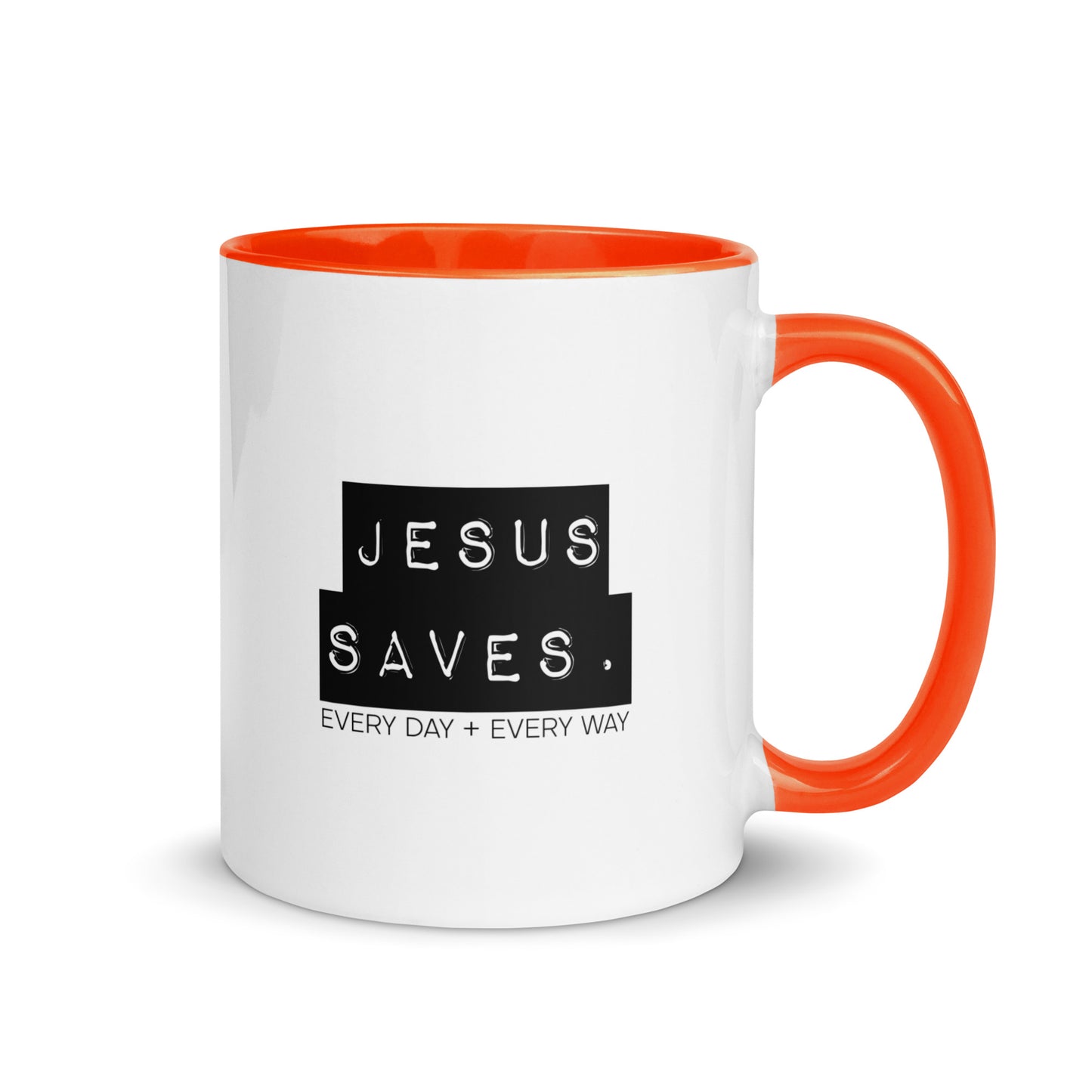 Jesus Saves. Mug w/ Color Inside