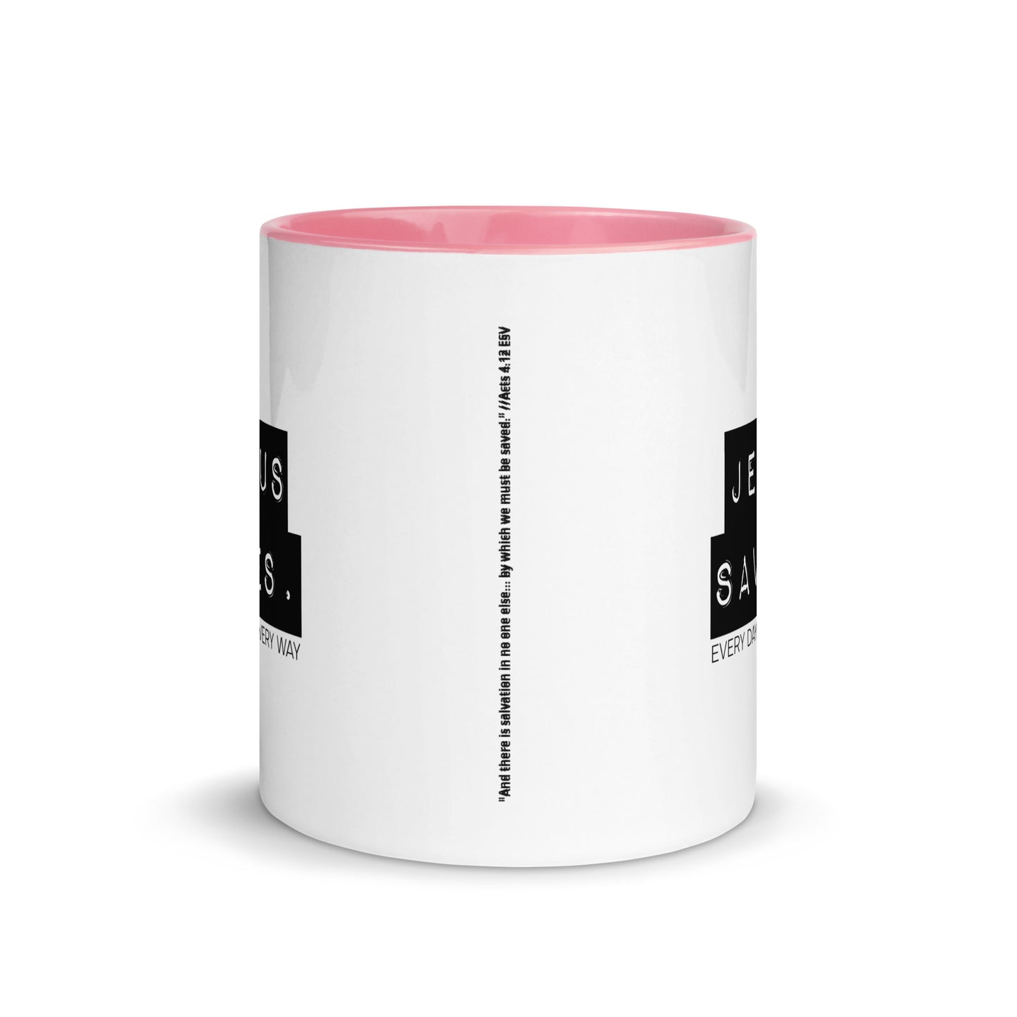 Jesus Saves. Mug w/ Color Inside