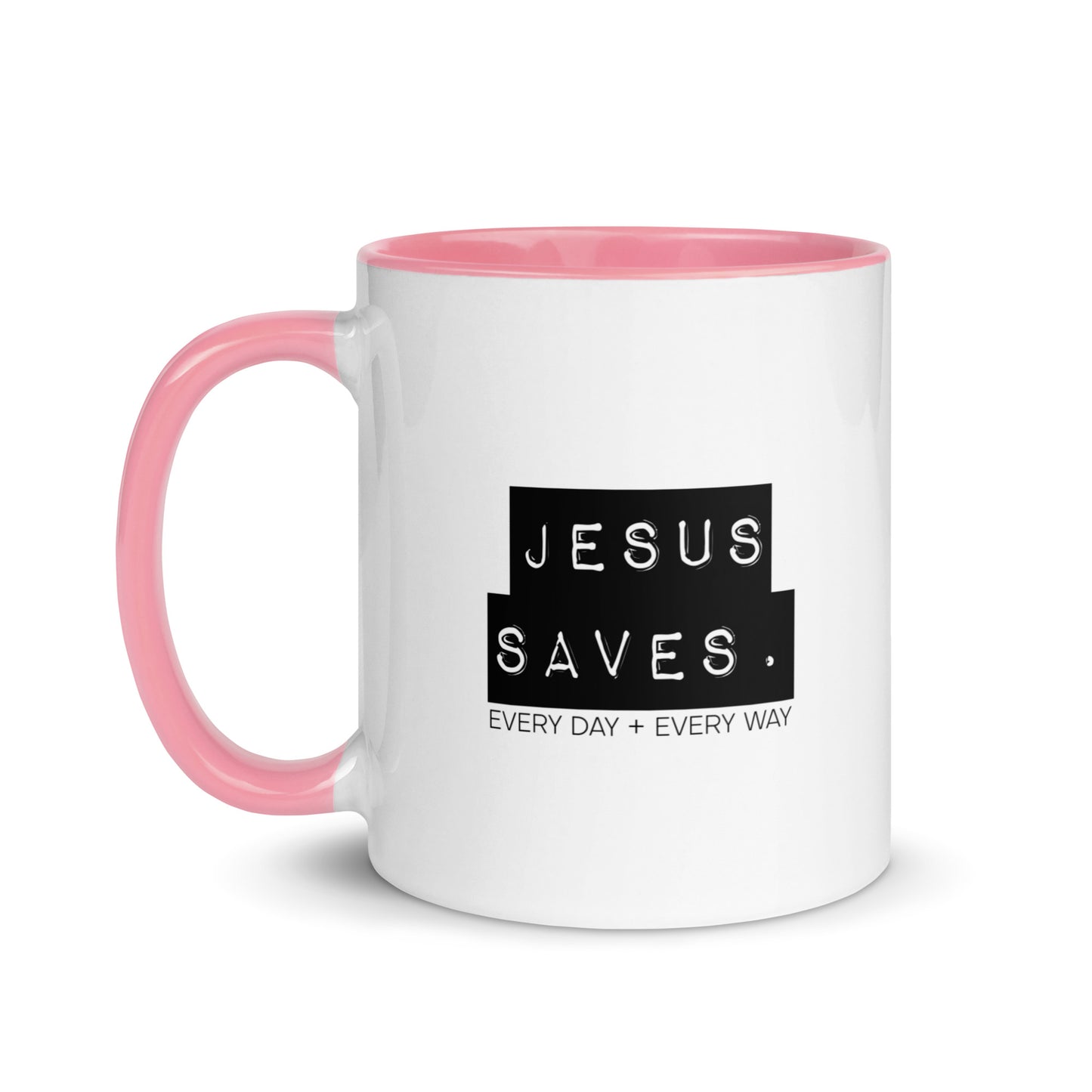 Jesus Saves. Mug w/ Color Inside