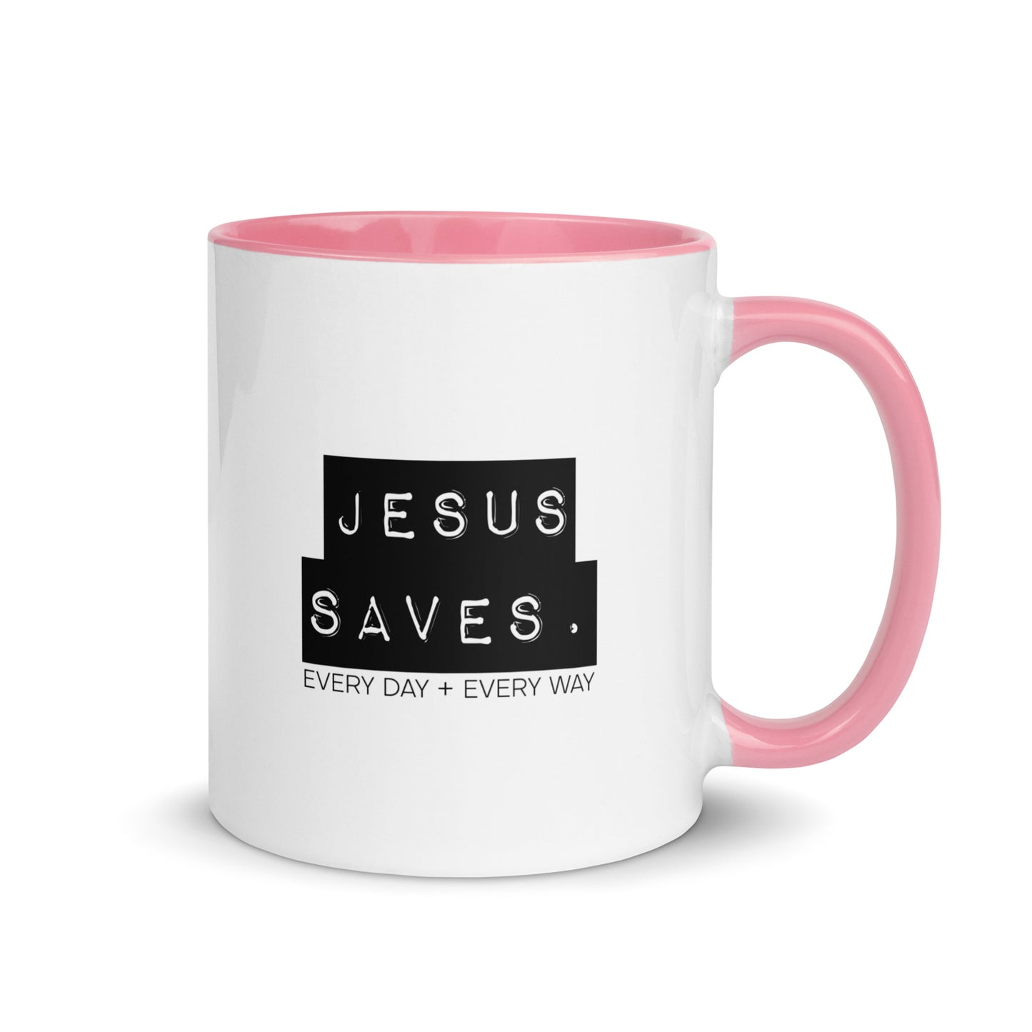 Jesus Saves. Mug w/ Color Inside