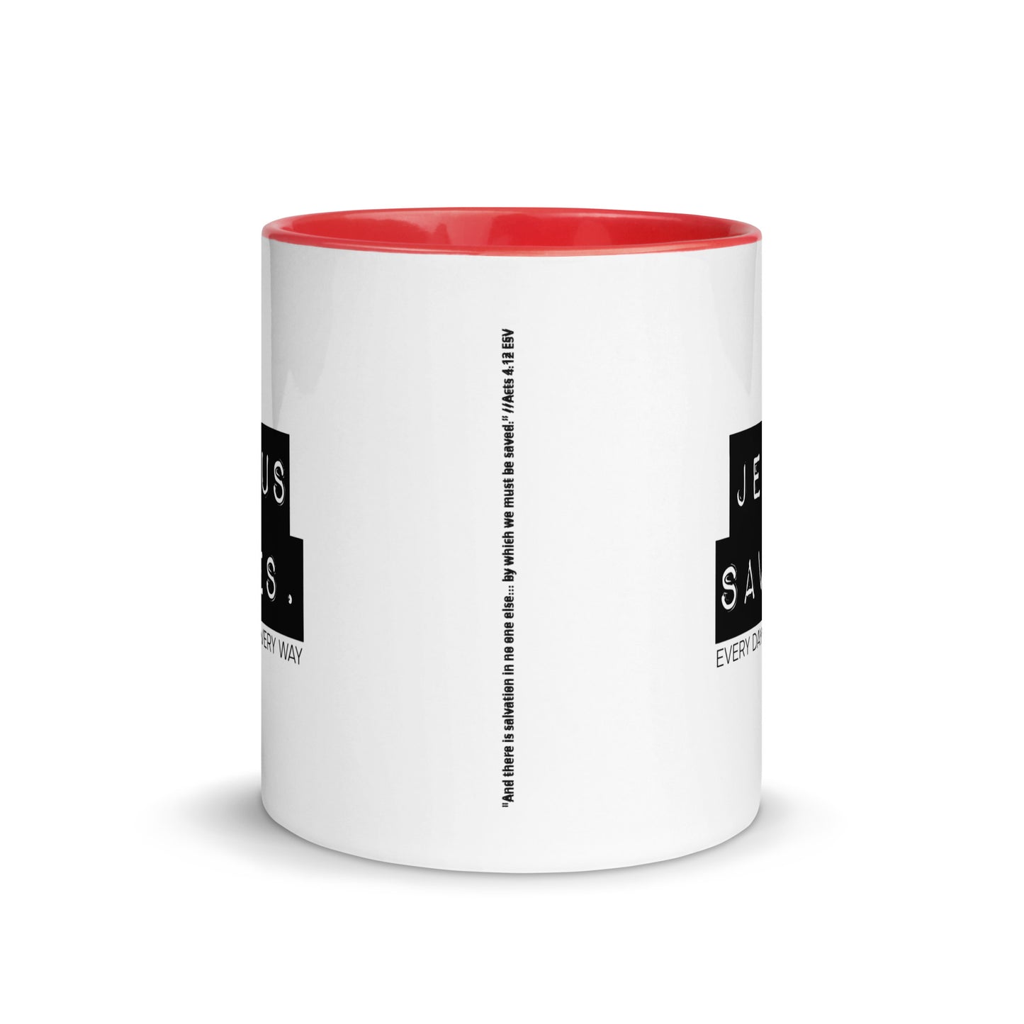 Jesus Saves. Mug w/ Color Inside