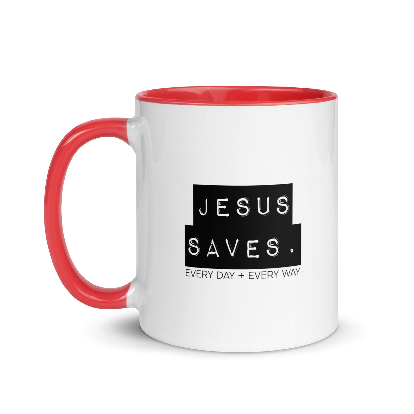 Jesus Saves. Mug w/ Color Inside