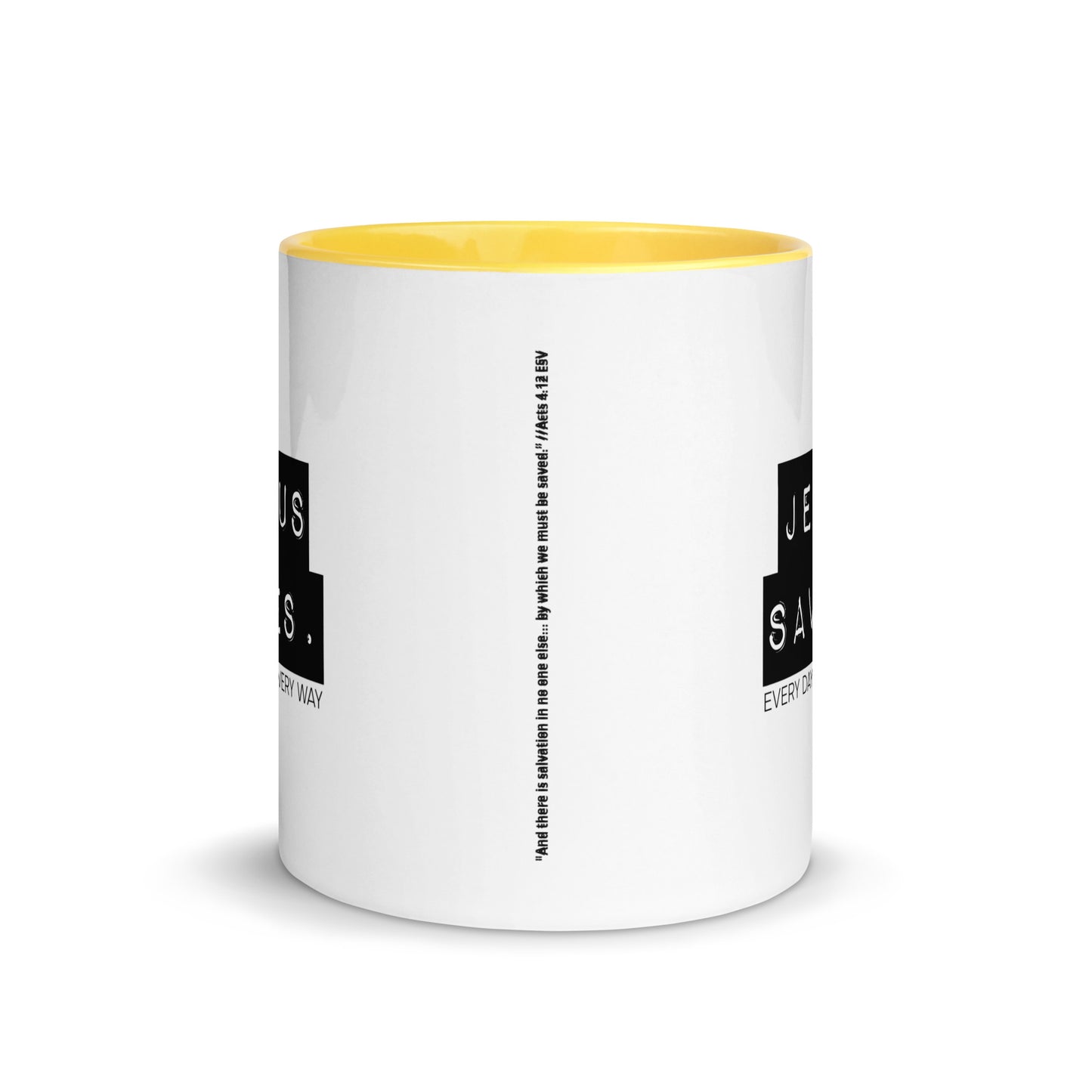 Jesus Saves. Mug w/ Color Inside