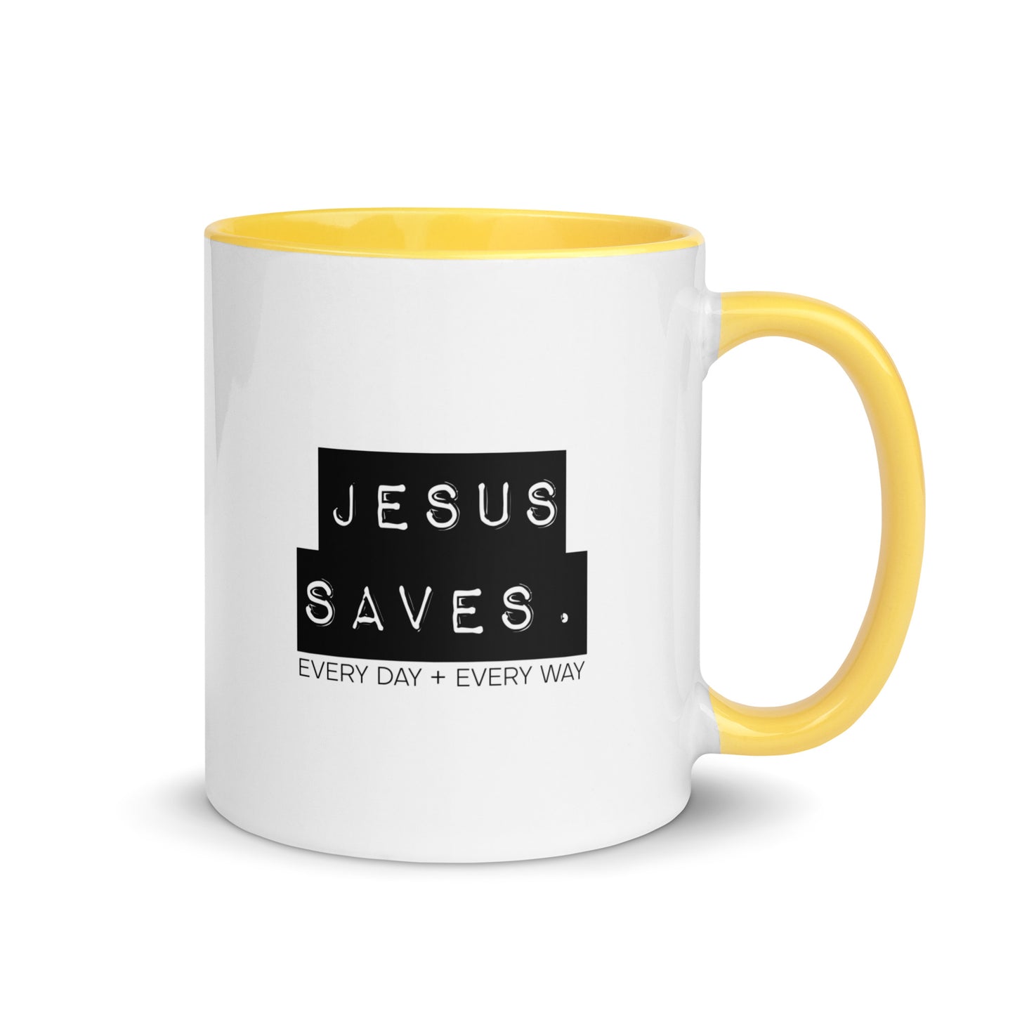 Jesus Saves. Mug w/ Color Inside