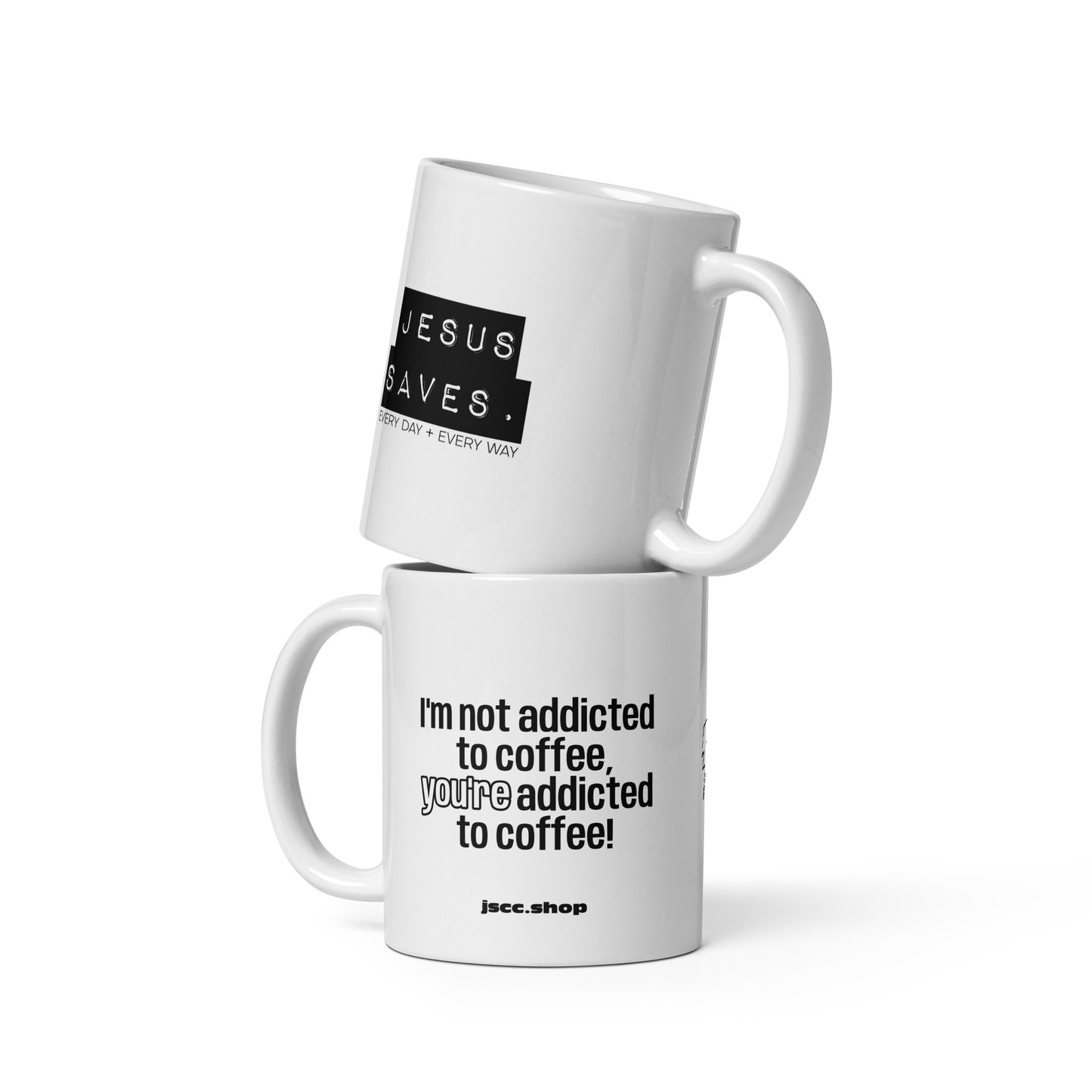 Addicted White glossy mug
