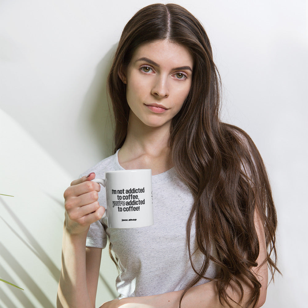 Addicted White glossy mug