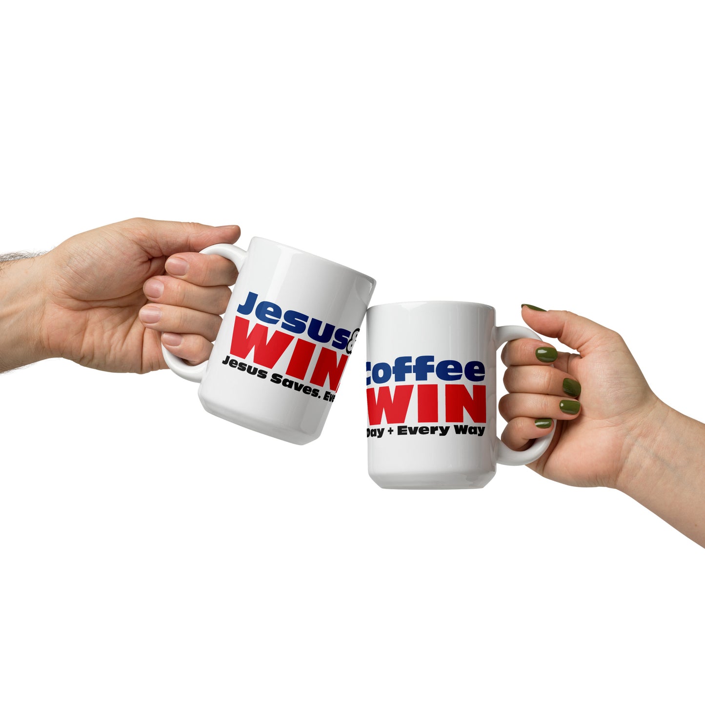 Jesus&Coffee Win/Win White glossy mug