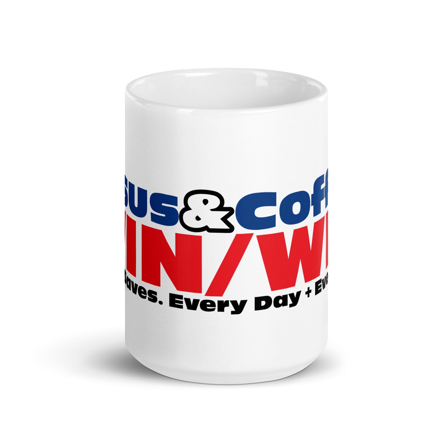 Jesus&Coffee Win/Win White glossy mug