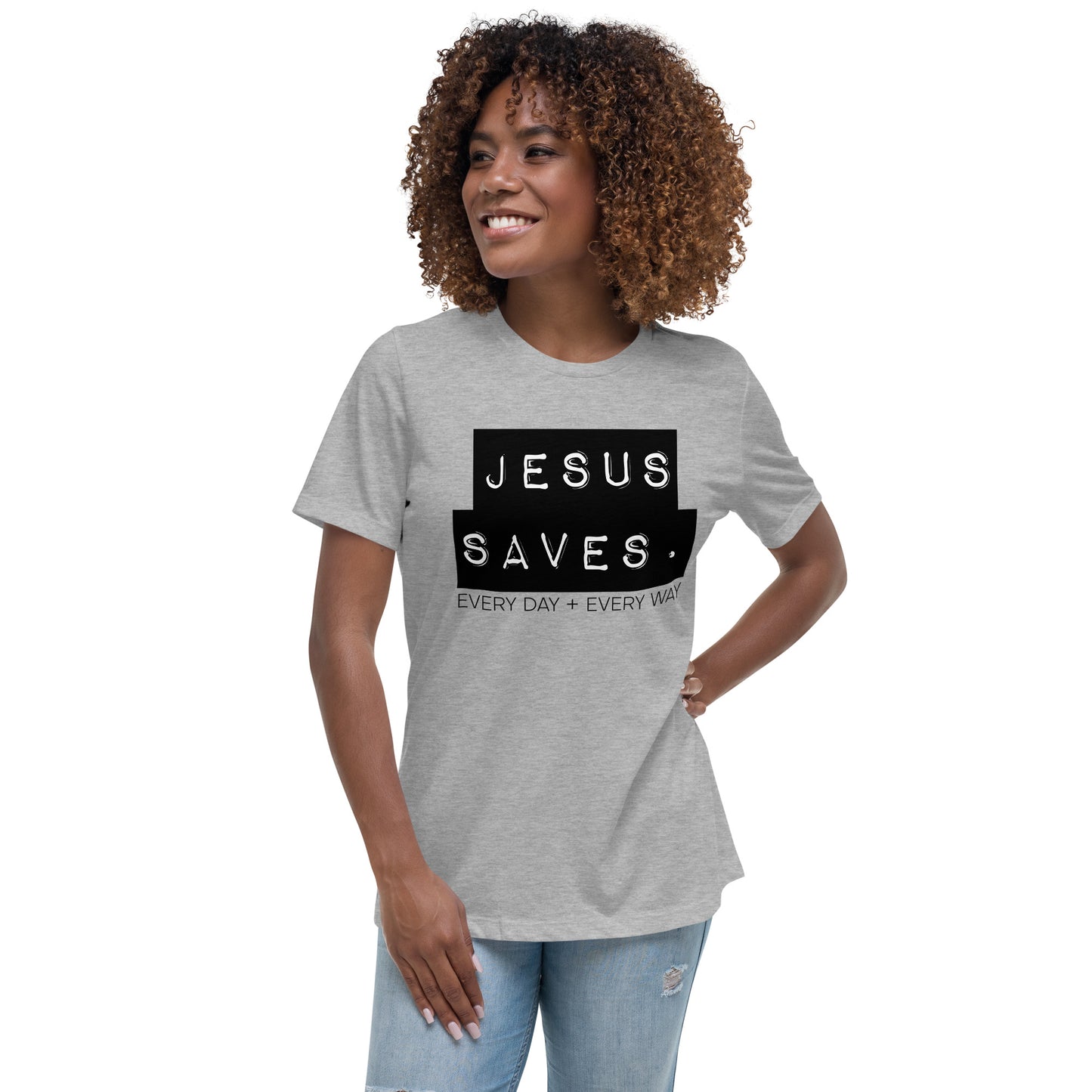 Jesus Saves. Women's Relaxed T-Shirt