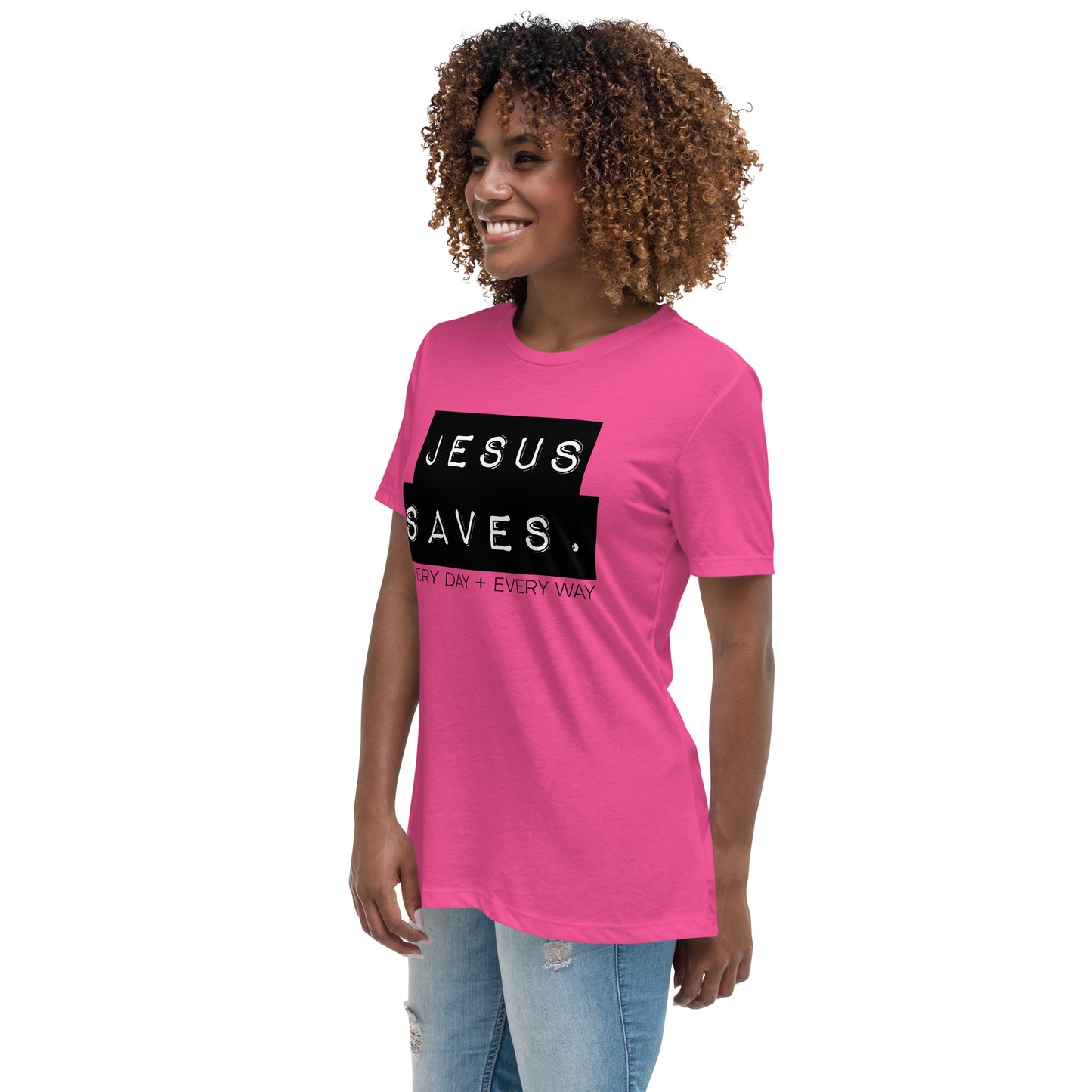 Jesus Saves. Women's Relaxed T-Shirt
