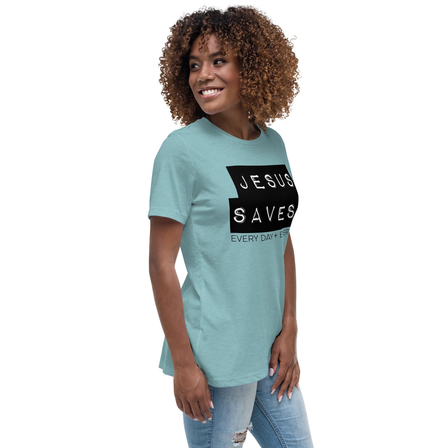 Jesus Saves. Women's Relaxed T-Shirt