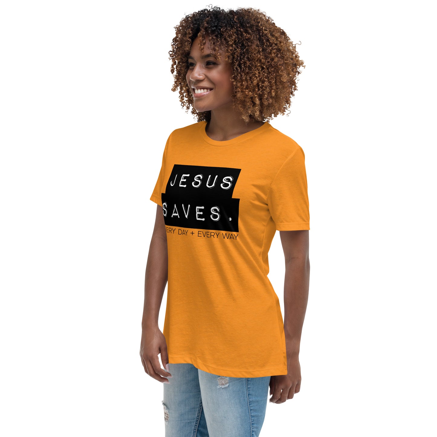 Jesus Saves. Women's Relaxed T-Shirt