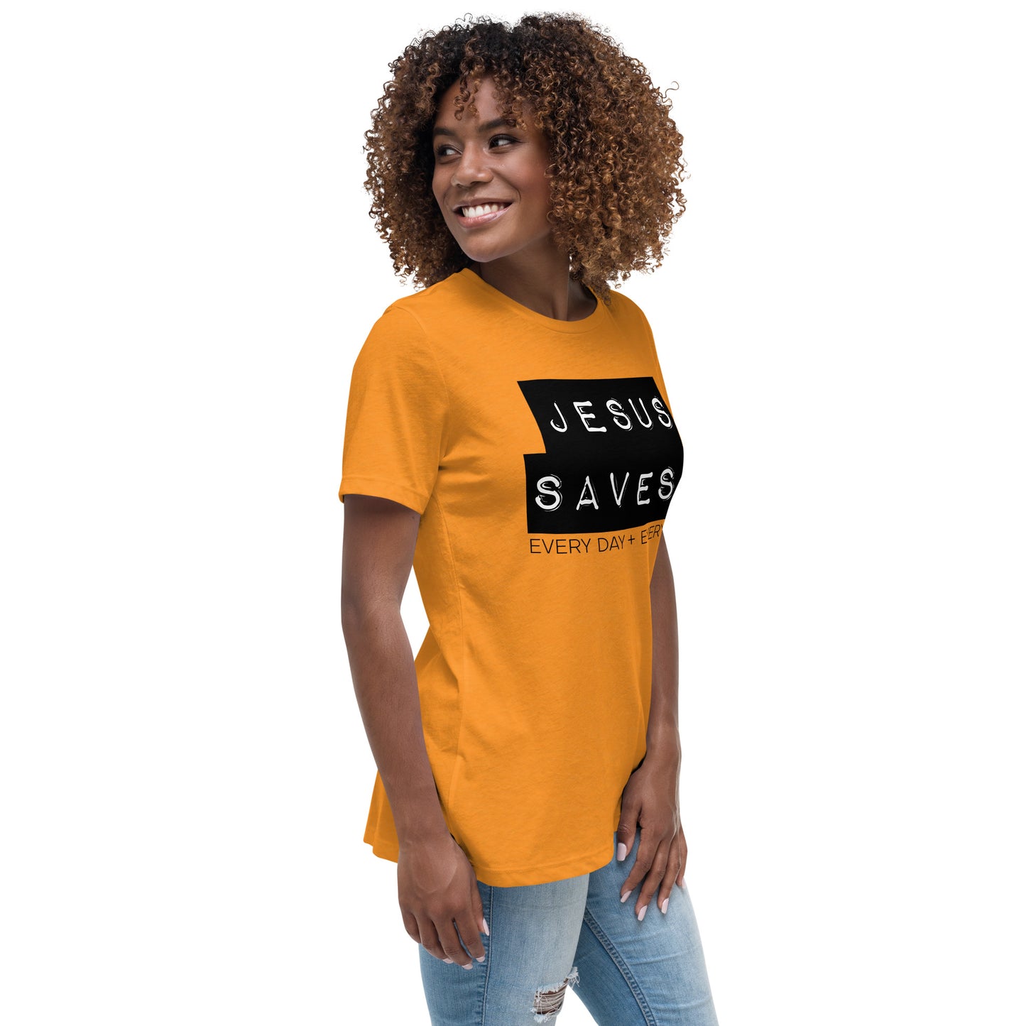 Jesus Saves. Women's Relaxed T-Shirt