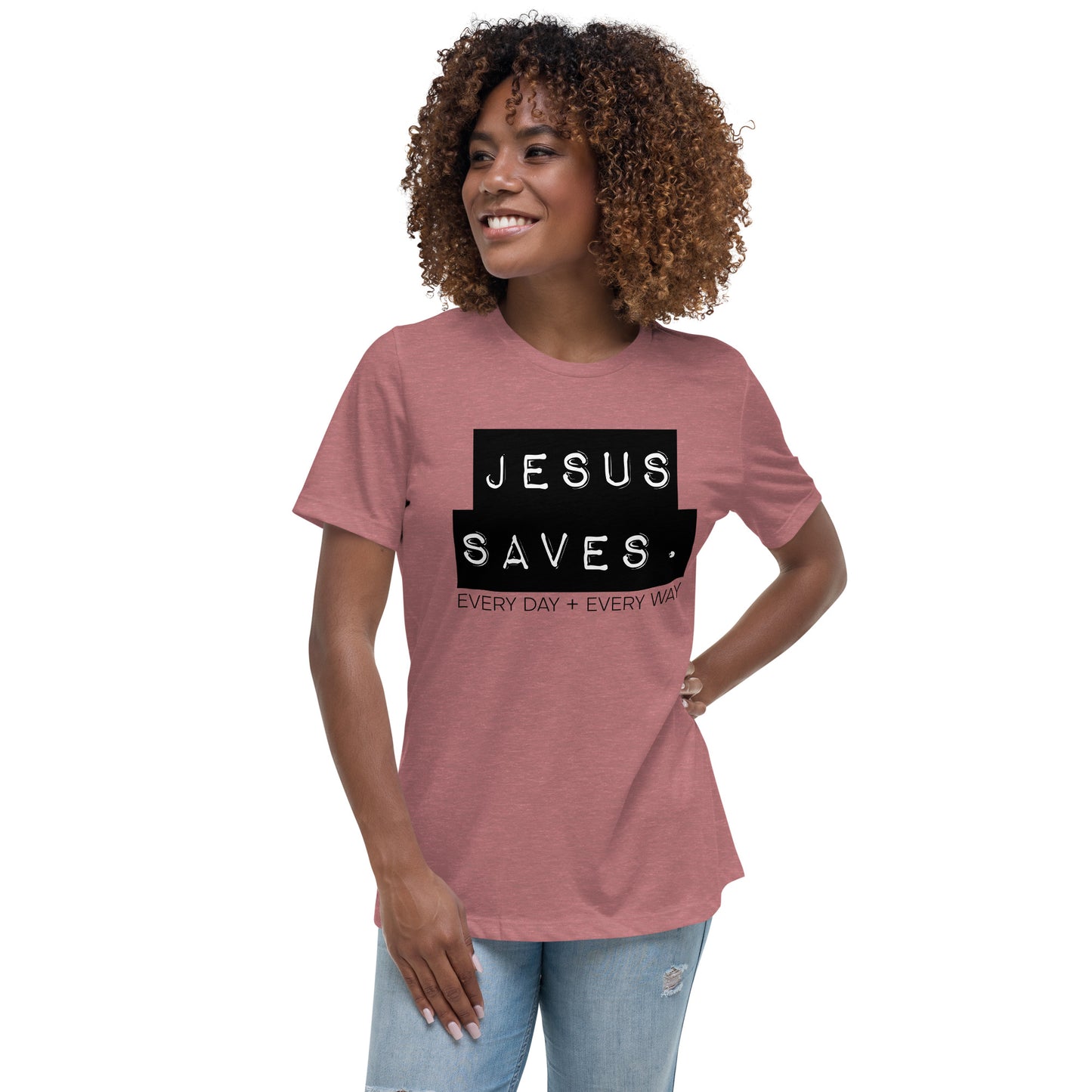 Jesus Saves. Women's Relaxed T-Shirt