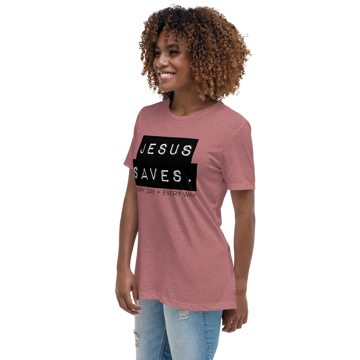 Jesus Saves. Women's Relaxed T-Shirt